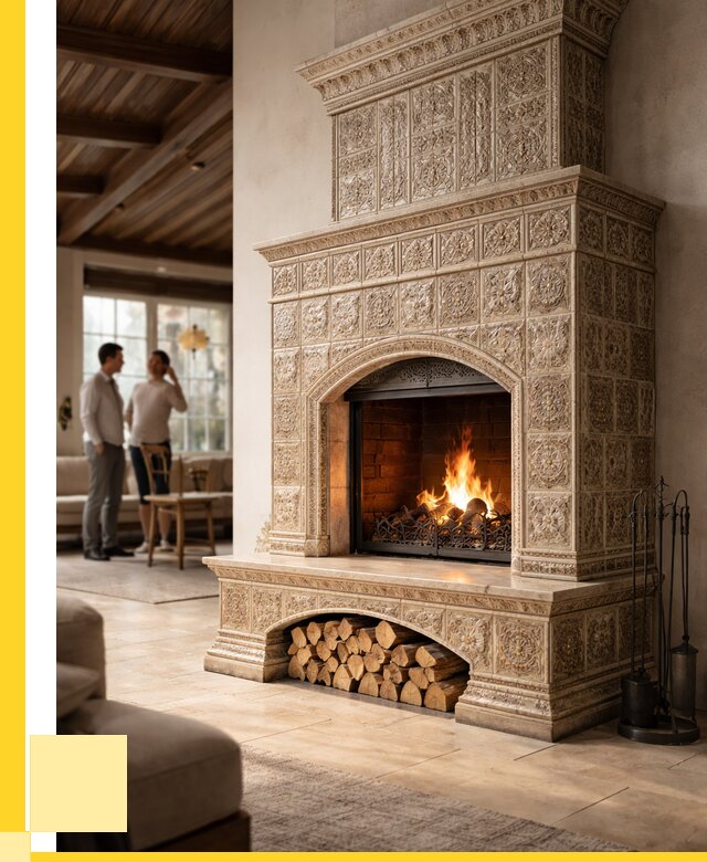 Купить изразцовый камин в Волгодонске от 273575 р. | ЭриданВгн