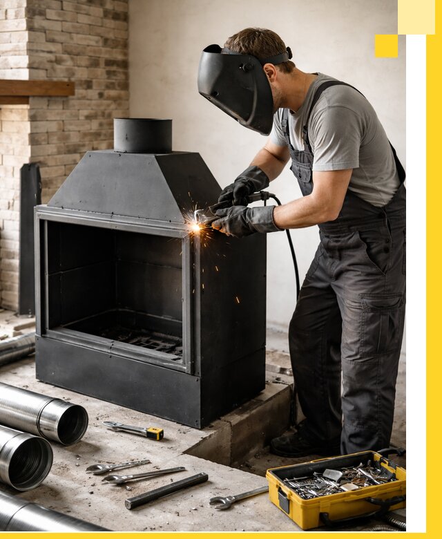 Продажа и установка металлических каминов в Волгодонске под ключ