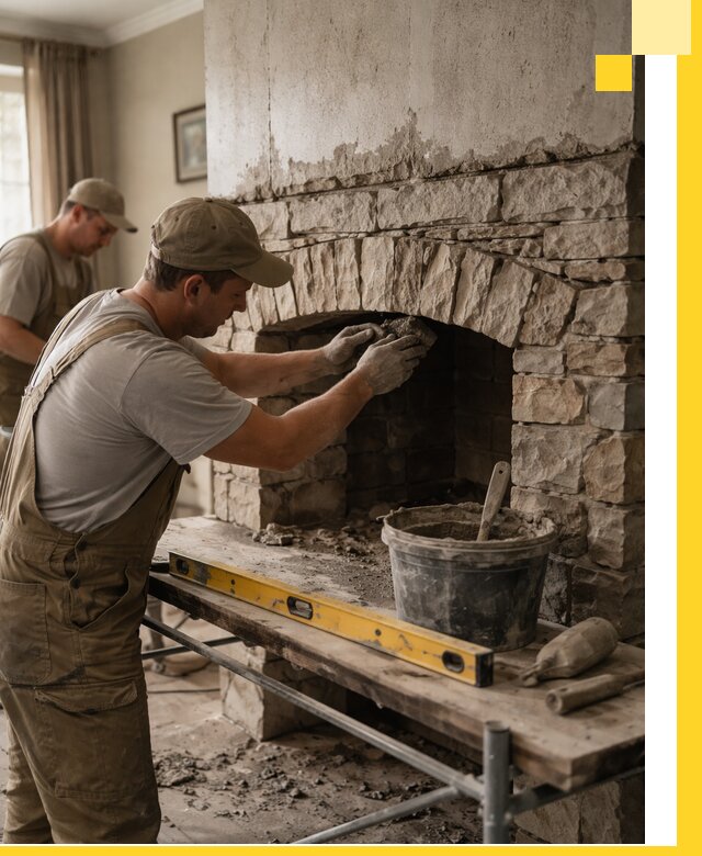 Изготовление каминов под ключ в Волгодонске, монтаж и отделка