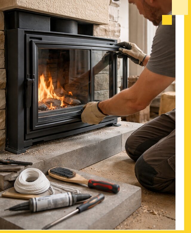 Производство, монтаж и доставка каминов со стеклом в Волгодонске