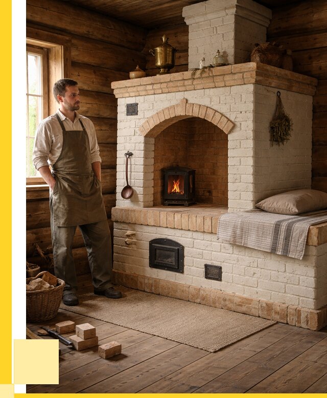 Русские печи с лежанкой под ключ в Волгодонске от 164145 р. ЭриданВгн