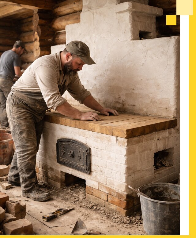 Проектирование и установка русской печи с лежанкой в Волгодонске