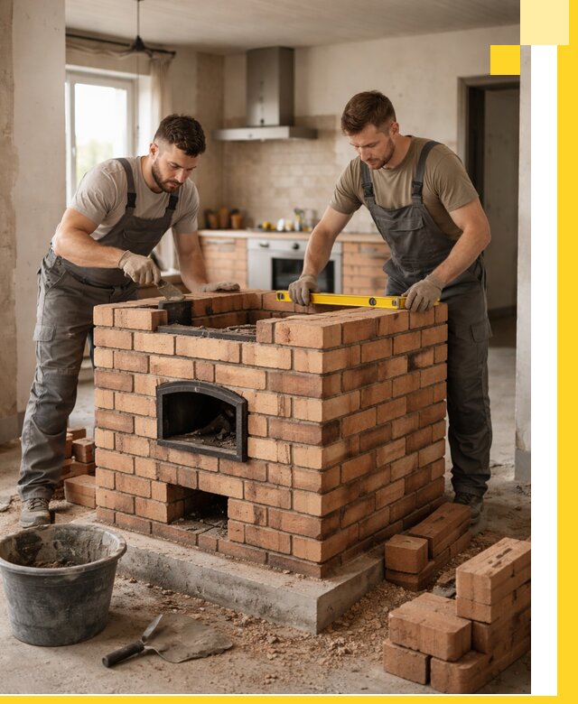 Установка и монтаж печей в частном доме в Волгодонске под ключ