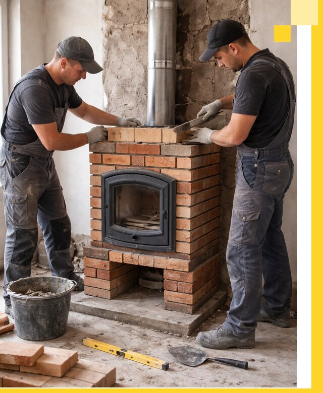 Монтаж печи камина под ключ в Волгодонске с гарантией и пусконаладкой