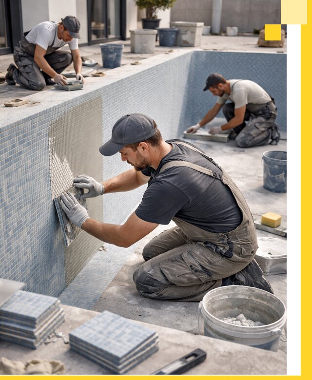 Облицовка бассейнов в Волгодонске плитка мозаика гидроизоляция