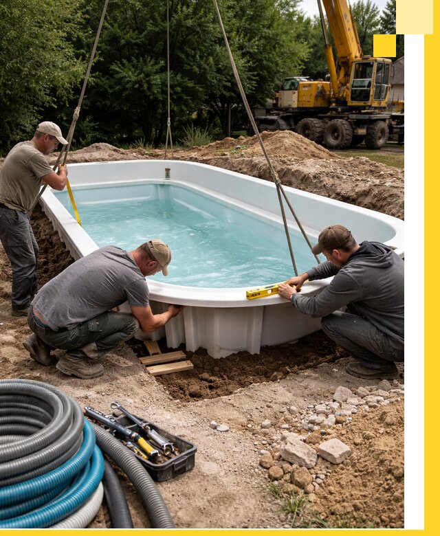 Установка и монтаж композитных бассейнов под ключ в Волгодонске