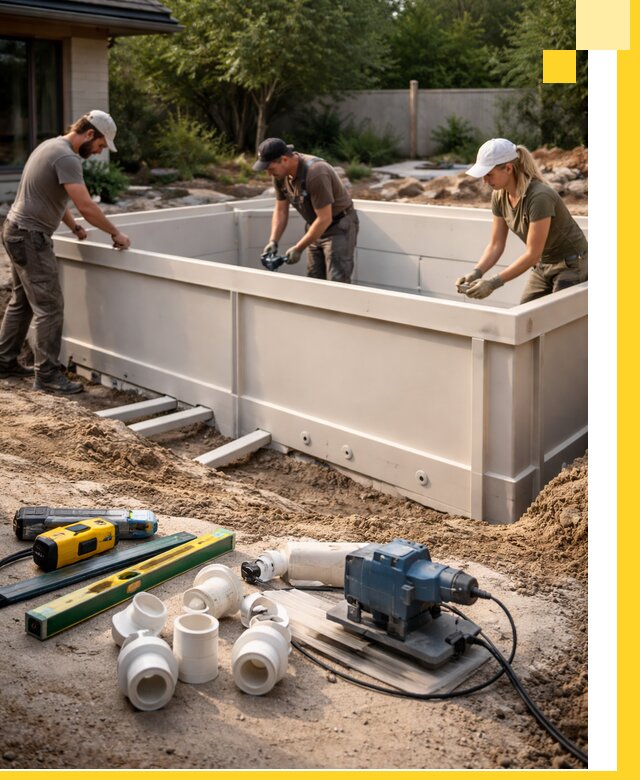 Установка полипропиленовых бассейнов под ключ в Волгодонске