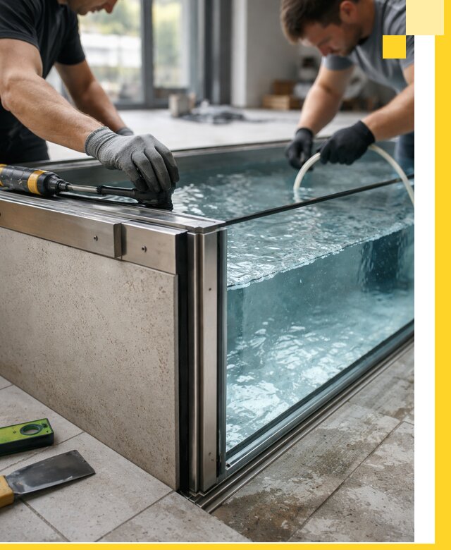 Проектирование и монтаж стеклянных бассейнов в Волгодонске