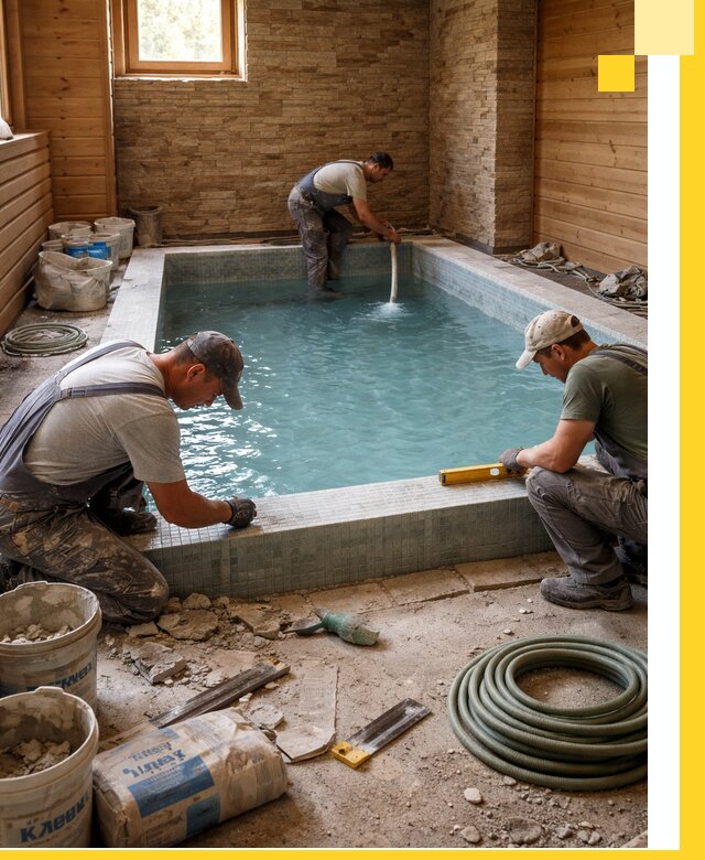 Проектирование и строительство бассейнов для бани в Волгодонске