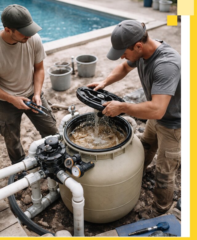 Установка и обслуживание песочных фильтров для бассейнов в Волгодонске