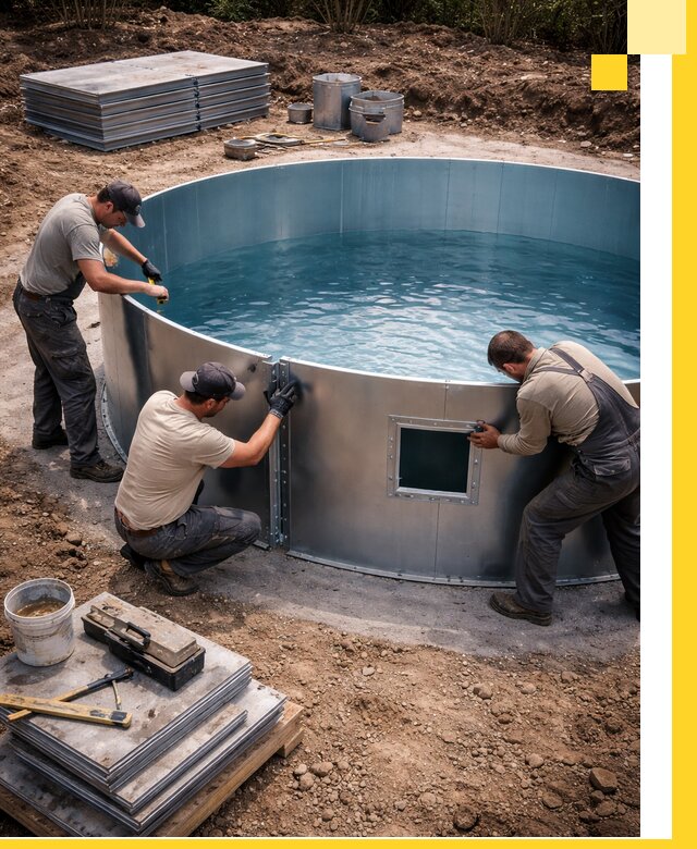 Круглые бассейны под ключ в Волгодонске проектирование и монтаж