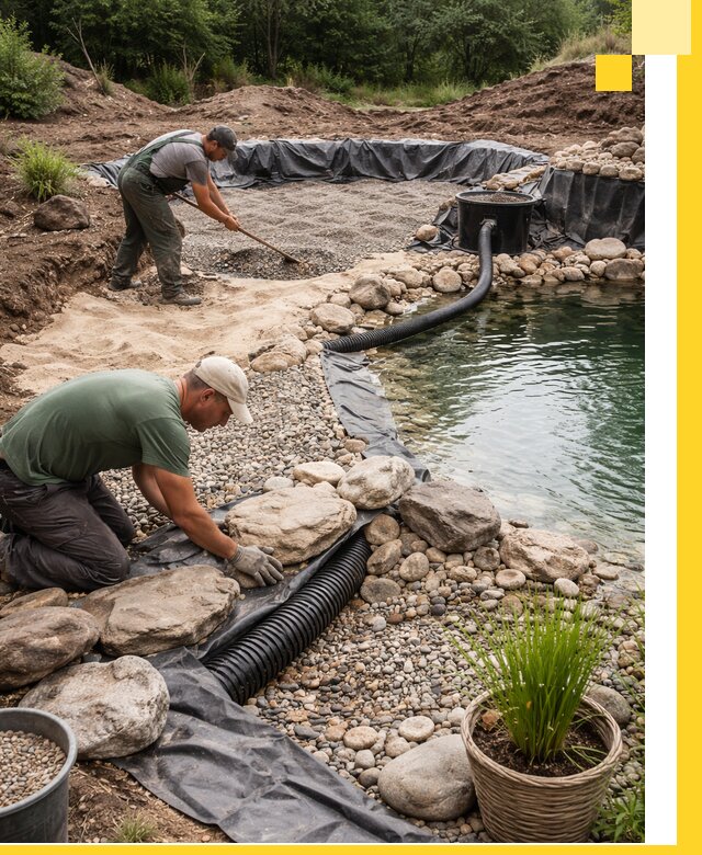 Строительство природных бассейнов и озер в Волгодонске под ключ