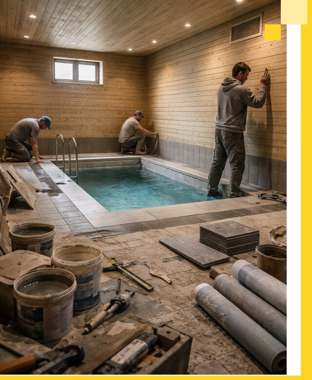 Строительство бани с бассейном и сауной под ключ в Волгодонске