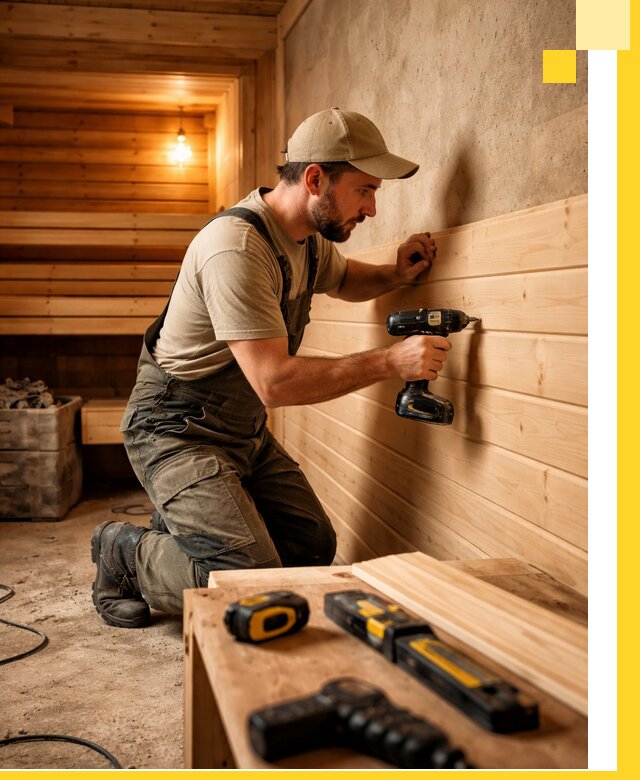 Профессиональная внутренняя отделка бани в Волгодонске под ключ