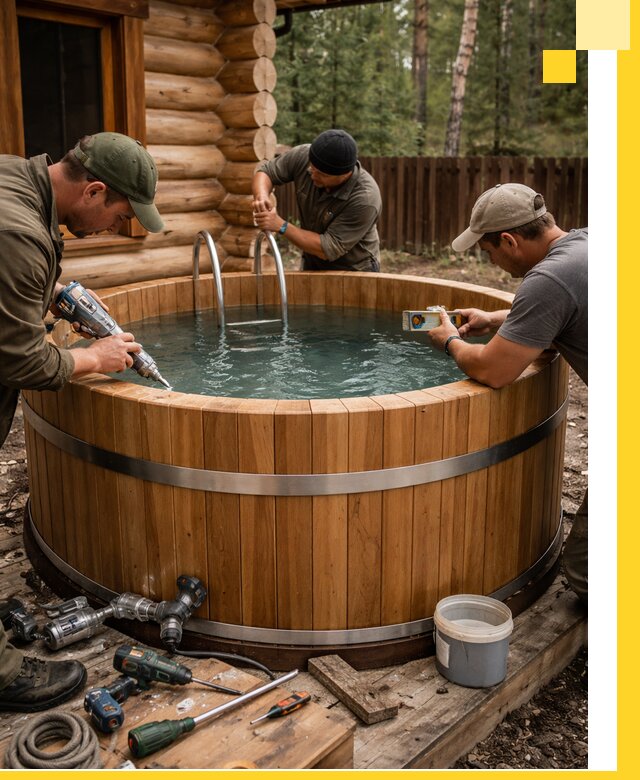 Строительство бань с купелью под ключ и отделкой в Волгодонске