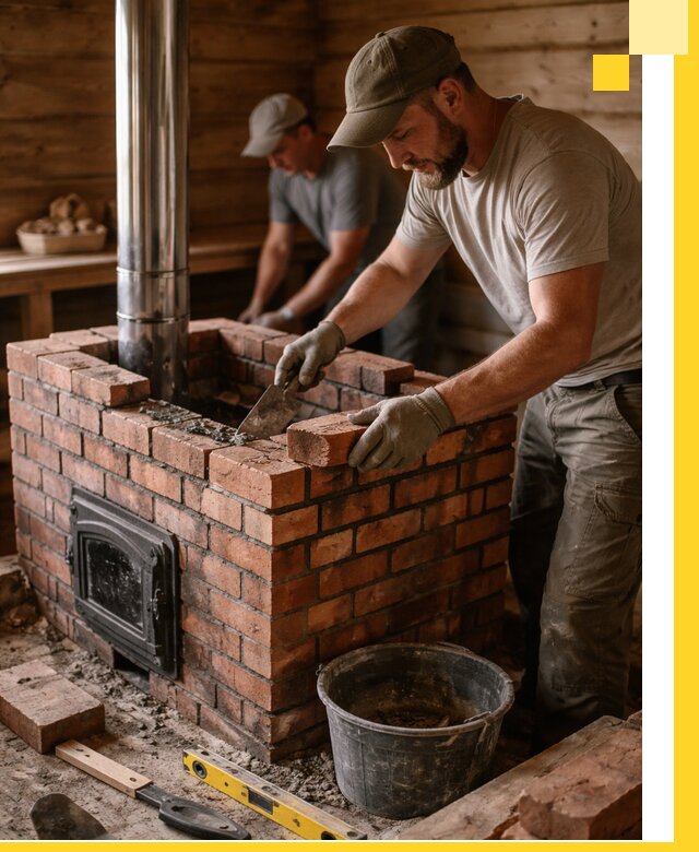 Кирпичные печи для бани под ключ в Волгодонске, проект и монтаж