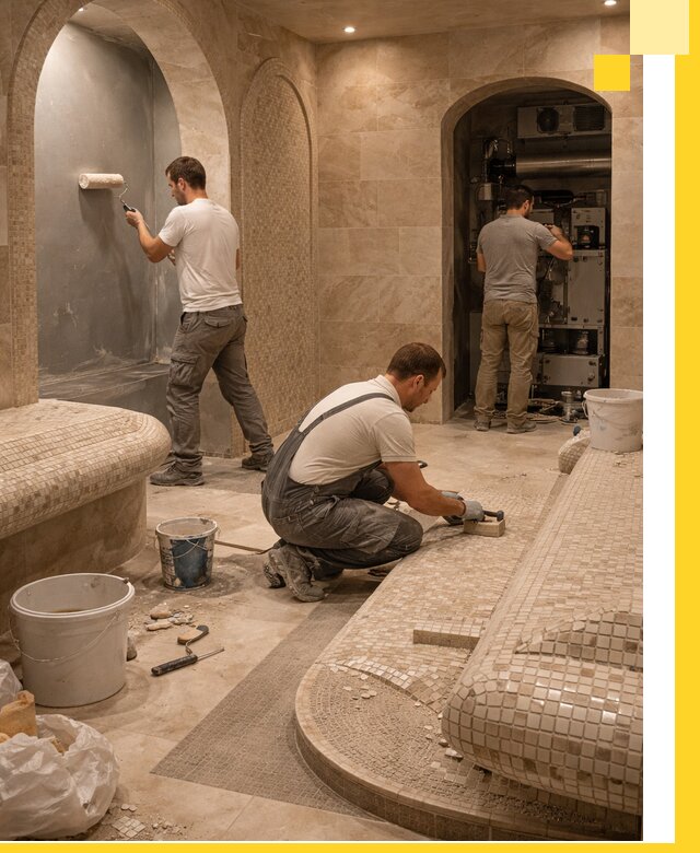 Строительство бани с хамамом и бассейном под ключ в Волгодонске