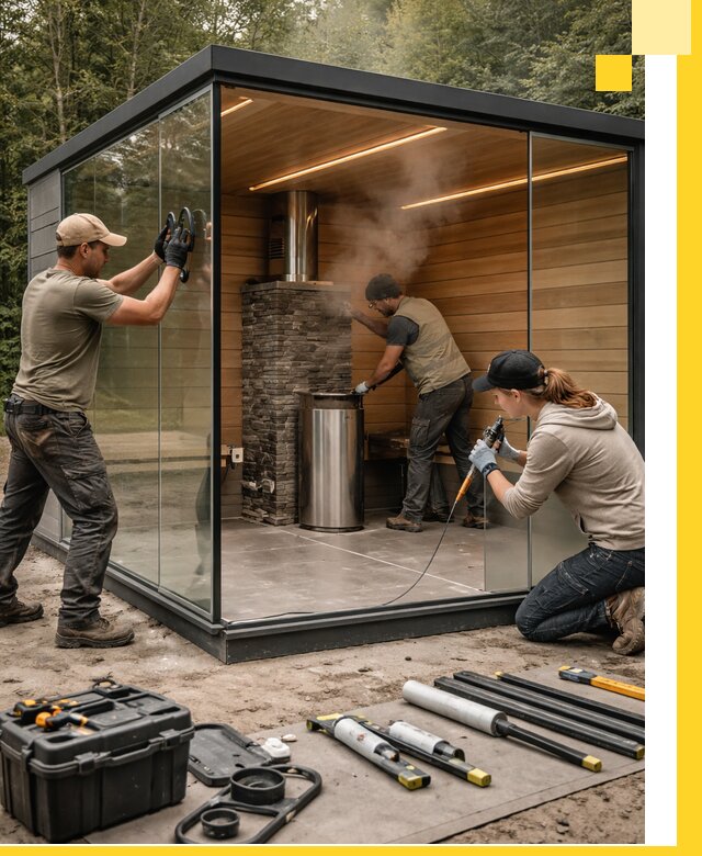 Проектирование и строительство стеклянных бань в Волгодонске