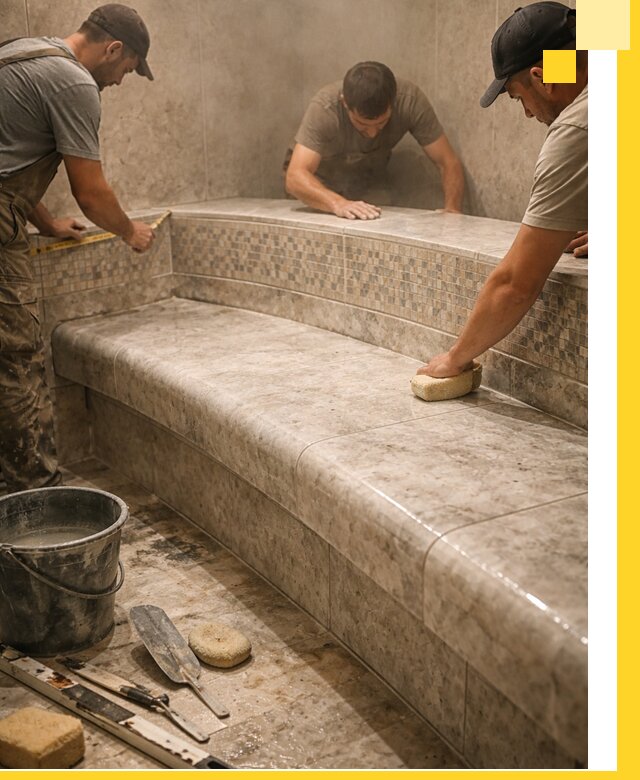 Изготовление и установка сидений для хамама в Волгодонске